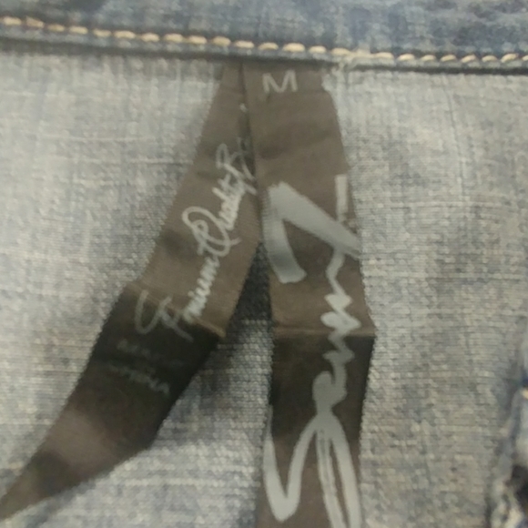 Seven 7 Pearl Snap Long Sleeve Denim Shirt - Picture 8 of 8